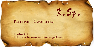 Kirner Szorina névjegykártya